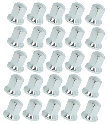 Easy Link 25x Radmutterkappen 32mm Chrom Radkappen Radmutterschutz Felgenkappen für LKW Anhänger Lastwagen