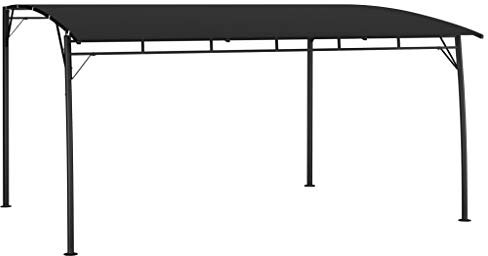 Tidyard Gartenpavillon Anbaupavillon Terrassenüberdachung Freistehend Carport Bausatz Sonnenschutz Gartenzelt, Anthrazit, 4 x 3 x 2,25 m