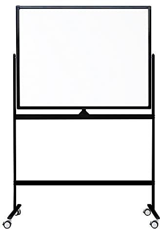 Vivol magnetwand Whiteboard auf Rollen 90 x 120 cm Schwarz, doppelseitig, whiteboard magnetisch & Magnettafel groß, mobile Magnetwand groß mit Ständer für Büro, Schule & Homeoffice