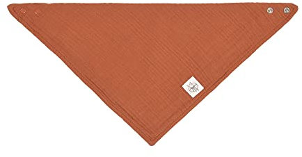 LÄSSIG Baby Kinder Muslin GOTS zertifiziert Mull Dreieckstuch Lätzchen Baumwolle Druckknopf doppellagig/Bandana rust