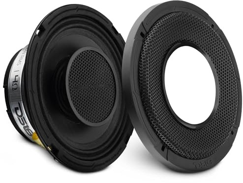 DS18 PRO-HY6.4MSL 6.5 Shallow Hybrid Mid-Range Car Audio Loudspeaker with Built-in Driver and Grill Included 300W Max 150W RMS 4 Ohms (1 Speaker)