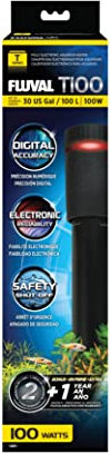 Fluval T100 Fully Electronic Heater for Freshwater Aquariums up to 30 Gal.