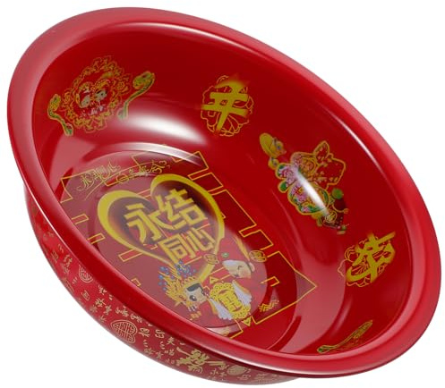 Alipis Emaille Schüssel Groß Chinesische Emaille Schüssel Vintage Waschbecken Suppentopf Große Waschschale Salat Suppen Rühr Geschirr für Küche