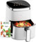 Fabuletta Heißluftfritteuse 4L, 9-in-1 Air Fryer, Max 230℃ Heissluft Fritteusen, Digitalem LED-Touchscreen AirFryer, Rapid Air und Fettentfernungstechnologie, Vorheizen, Shake-Modus (Weiß)