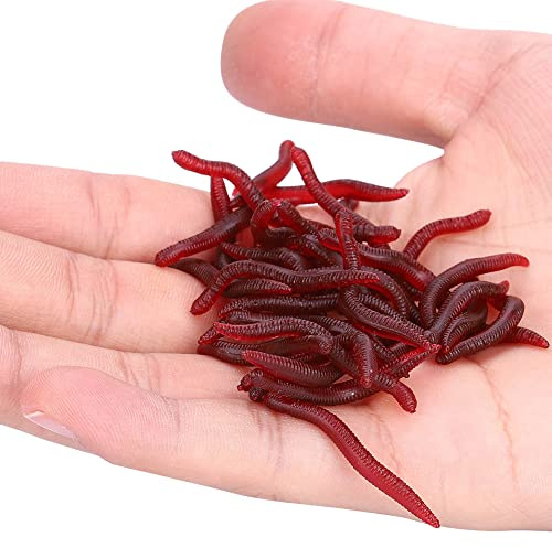EVGATSAUTO Gefälschte Würmer, Weiße Würmer Zum Angeln, Angelköder 4 cm, Weiche Insekten, Falsche Regenwürmer, Meeresköder, Blutwürmer Lockt Künstliche Köder (100 Stück pro Packung)