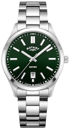 Rotary Herren Analog Quarz Uhr mit Edelstahl Armband GB05520/24