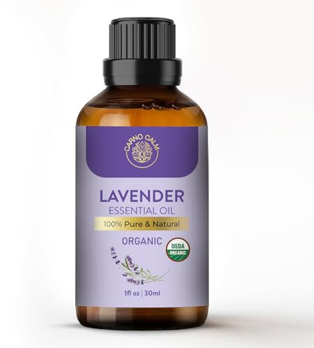 Carno Calm Organic Lavender Essential Oil 30ml | 100% Pure & Natural Lavender Oil for Diffuser, Aromatherapy, Skin, Sleep & More – 1 fl oz