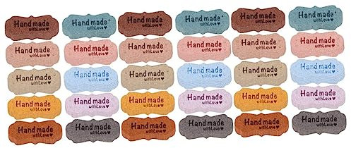 TEHAUX 300stücke Pu Leder Etiketten Mit Geprägten Buchstaben Bunte Handgemachte Labels Für Kleidung Taschen Schuhe Bastelbedarf Farben Für Kreative Projekte
