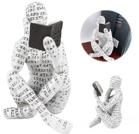 Lnjya Escultura de mujer lectura, figura decorativa para estantería, figura abstracta de lectura, arte abstracto, esculturas de arte, decoración, decoración de oficina, adornos de estantería, SD-01