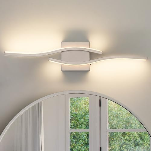 Joossnwell Brushed Nickel Bathroom Vanity Lights Fixtures Over Mirror 5CCT Dimmable Bathroom Light Fixture Modern Vanity Lighting Bar Led Bath Vanity Light 23 Inch Wall Lamp