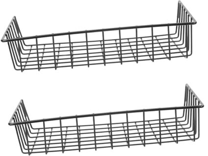 VILLFUL 2stücke Wandkorb Draht Wand Gitter Panel Körbe Organizer Für Wand Gitterpaneel Aufbewahrungsbehälter Aus Eisen Hängekorb Für Wand Gitter Mit Haken Praktische Lagerung Für Wohnzimme