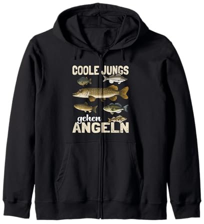 Coole Jungs gehen Angeln lustiges Fische Sportfischer Angler Kapuzenjacke