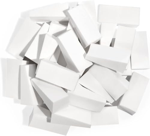 48 Pz Spugnette Trucco Set, Spugnetta Trucco Make Up per Fondotinta in Polvere, Spugnette per Beauty Blender, Spugna Bianco per Nail Art, Spugne per il Trucco Powder Puff per la Bellezza