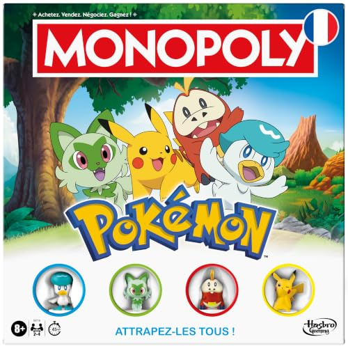 Monopoly Pokémon Edition, Brettspiel – ‎Französisch Version für 4 Spieler ab 8 Jahren