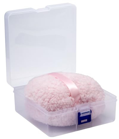 Borla Polvos, Borla Polvos Grande y Esponjosa y Caja Contenedora Borla Polvos Sueltos Borla Polvos Corporales Borla Polvos Corporales Grande Aplicador Polvos Borla Polvos Faciales Todo Cuerpo