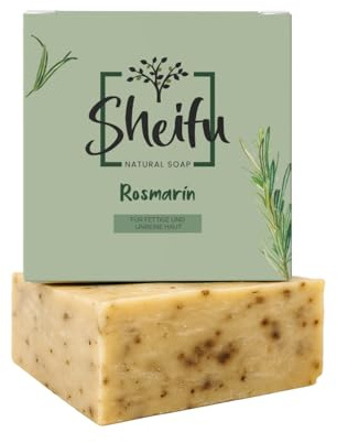 Sheifu Rosmarinöl Naturseife 125g – Vegane Duschseife Für Alle Hauttypen, Feste Gesichts- & Handseife Für Unreine Haut, Palmölfrei, Handgemacht, Nachhaltig