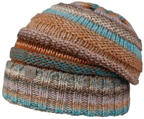 LIERYS Bernardo Umschlagmütze Oversize Made in Germany Damen und Herren Herbst Winter braun-blau One Size