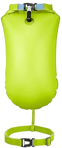 DPSLOOPM Nuoto Boa, Boa Galleggianti, Boa Gonfiabile da Nuoto, per Triathlon, Snorkeling, Nuoto in Acque Libere, Altamente Visibile, con Cintura Regolabile (Verde)