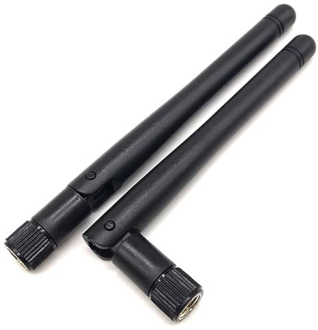 2 Pcs WiFi Antenna, RP-SMA WiFi Aerial, 2.4GHz 5GHz 5.8GHz 3dBi MIMO RP-SMA Male Antenna for USB Adapter Video Surveillance Monitor(Black)