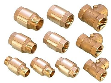 ZBORAVPIX Clapet Anti-Retour unidirectionnel Horizontal à FI Clapet Anti-Retour à Ressort unidirectionnel en Laiton 1/2 Pouce 3/4 Pouce 1 Pouce, arrêt d'eau Vertical Horizontal(D5-4-5)