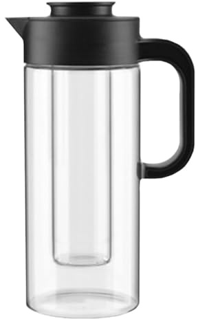 Luxshiny Carafe à Eau en Verre Résistante à Haute Température avec Filtre en Acier Inoxydable Grosse Capacité pour Jus et Thé Cuisine et Repas Design Pratique et Élégant