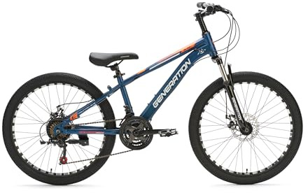 Generation M-760 Mountainbike 24 Zoll - Kinderfahrrad - Scheibenbremsen - 21 Gänge - Blau