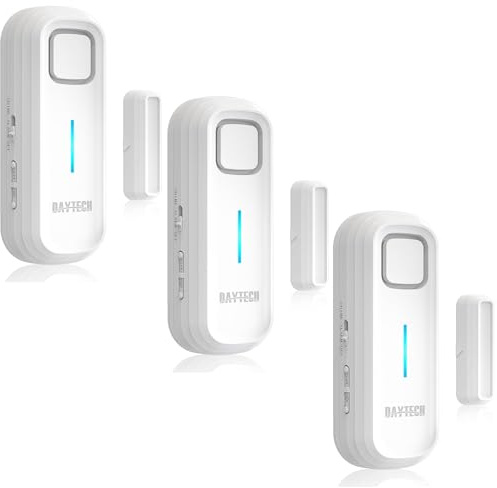 DAYTECH Freezer Door Alarm with Delay 1/2/3/4 Mins White 3 Packs | Door Alarm When Opend Window Alarm Close Doors Reminder Fridge Door Alarm Sensor or Chime 0 to 120 dB Door Left Open Alarm