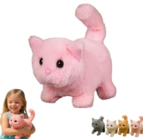My Realistic Cat Toys-Bring Endless Joy And Warmth,New Ai Robot Kitten,My Realistic Cat Toy,That Acts Like A Real Cats,Toy Cats That Walks, Meows & Tail Wagging (pink)