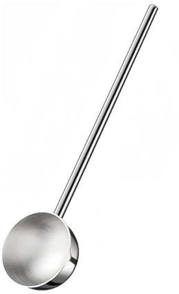 Mestolo per zuppa Piccolo mestolo for zuppa, cucchiaio profondo in metallo con beccuccio versatore, manico lungo da 2 once, mestoli for sugo in acciaio inossidabile da 10,5 pollici