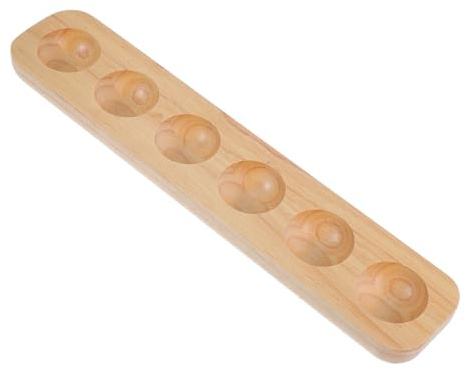 Portauova in Legno a 6 Scomparti per Frigorifero e Cucina | Colore Caffè, Gestione Ordinata delle Uova, Display da Tavolo e Conservazione Stabile