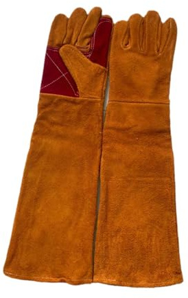 Ronyme Gants de Protection pour Animaux de 60 cm de Long, Gants de soudage Anti-morsures, de Travail pour Le toilettage, la cheminée, Le Barbecue, Les Chats, 60 Cm 2 Couches D'épaisseur