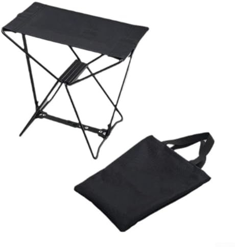 Eawfgtuw Leichter faltbarer Campinghocker, tragbarer Outdoor-Sitz aus Aluminiumlegierung für Picknicks, Angeln, Grillen und Reisen, kompaktes Design mit Tragetasche, Schwarz