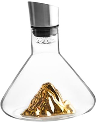 TOYANDONA Decanter per Vino in Cristallo da 1500Ml Decanter Portatile Design Bocca Inclinata per Uso Domestico in Vetro Trasparente per Migliorare Gusto e Aroma del Vino