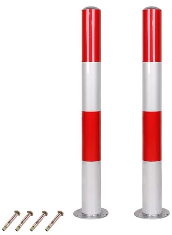 LYUCAYHQ Lot de 2 Plot de Chantier, Barriere de Parking avec Bandes et Base Réfléchissantes, pour Parkings, Routes et Zones de Travaux(9x60cm/3.5x24in)