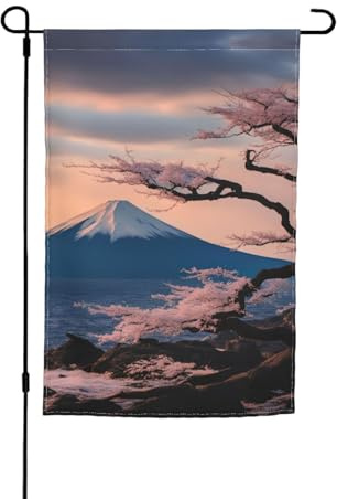 Bandiera da giardino con stampa del Monte Fuji del Giappone su entrambi i lati, per esterni, decorazione per interni ed esterni, 30,5 x 45,7 cm