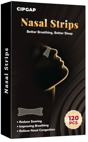 120Pcs Nasal Strips for Snoring, Extra Strength Nose Strips Breathing, Nose Tape for Sports and Sleep, Anti Snoring Strips Help Stop Snoring and Nasal Congestion Relief (Black)