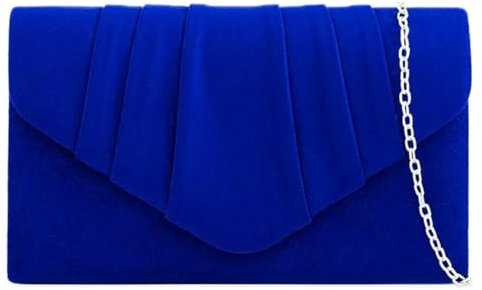 fi9 Damen Clutch Schwarz Schwarz Medium, Blau - Königsblau - Größe: Medium