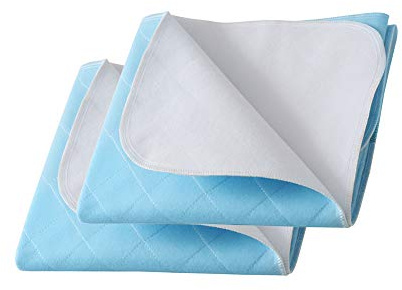 Beedsooth Set di 2 Traversa Impermeabile, Ad alta assorbenza, Traverse lavabili Adatti per Bebè Bambini Adulti Animale Domestico - Blu, 86x132cm