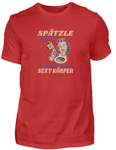 Spätzle avec sauce – Proverbes souabes – Schwaben Cadeaux – T-shirt pour homme, rouge, XXXL