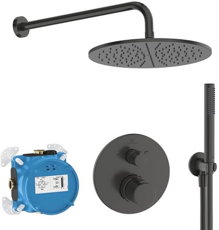 Ideal Standard A7573A5 Ceratherm T100 Armaturen-Paket, Unterputz, Magnetic Grey