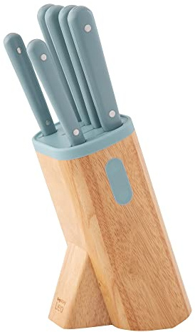 BergHOFF Leo Glints Slate Messerblock mit Messer - 7-teilig Messerset mit Block - Küchenmesserset - Küchenmesser scharf