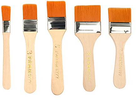 Flachpinsel, Farbe Streichen Pinselset, 5 Stück Maler Pinsel, Profi Malerpinsel Set, Borstenpinsel Zum Streichen Lackierpinsel, Lasurpinsel, Pinsel Für Lackieren, Flachpinsel Set