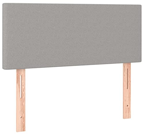 vidaXL Kopfteil, Bettkopfteil mit Holzbeinen, Höhenverstellbar Polsterkopfteil für Bett, Betthaupt Bettzubehör Schlafzimmer, Hellgrau 100x5x78/88 cm Stoff