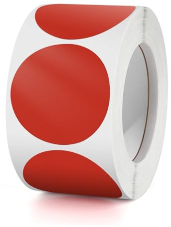 Runde Aufkleber Rot 38mm Selbstklebende Farbkodierung Etiketten Rolle kleine Markierungspunkte Round Sticker 500 Stück