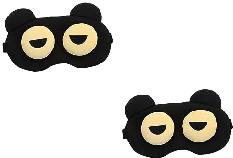 NIYANGLE 2 Piezas Antifaz Para Dormir Gomas Para El Cabello Relajarse Ojo Con Los Ojos Vendados Noche Cómoda Con Los Ojos Vendados Poliéster Viajar Dibujos Animados Protector De Ojos