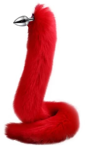 OKAYOK 78cm Super Lange Analplug Fuchsschwanz Metall Anal Butt Plug Dildo mit Fox Tail Prostata Stimulation Anus Dilatator SM Sexy Cosplay Fetisch Sexspielzeug für Frauen Männer Anfänger Paare,S