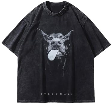 Laixton Men's Graphic Tees Shirt Unisex Cotton Oversized T-Shirt Short Sleeve Vintage Streetwear Casual Tee Top