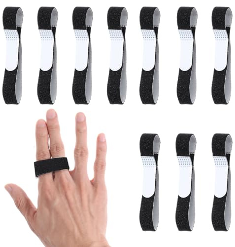 JIYIN 10 Stück Trigger Finger Schiene, Bandage Finger Verstellbare Fingerbandage Fingerschutz Finger Klammer Schiene für Mittelfinger Ringfinger Kleiner Finger