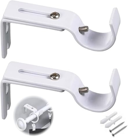 2 Stück Gardinenstange Halterung,Gardinenstangenhalter,Gardinenstangen Halterung,Gardinenstangen Halter,Halterung Gardinenstange,Verstellbare Wandhalterung,Für Gardinenstangen