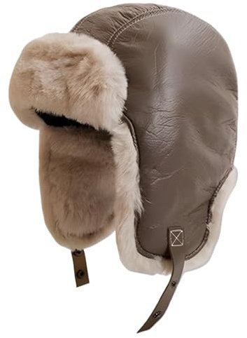ZALXOZYL Fliegermütze Mit Bommel für Herren Warme Thermo-Beanie Aus Plüsch Geeignet für Outdoor-Sportarten für Winteraktivitäten Khaki Einheitsgröße